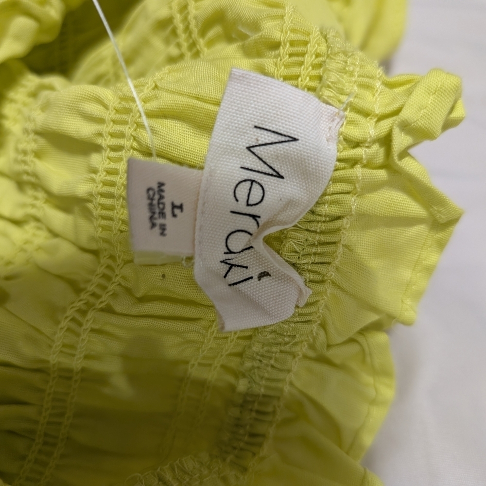 Meraki Neon Yellow Ruffle Sleeve Top - Picture 9 of 12